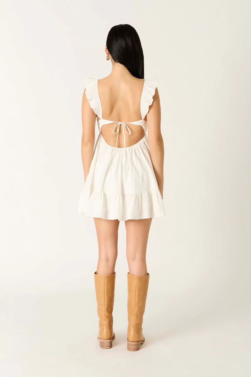 Babydoll Flutter Sleeve Mini Dress - Image 4