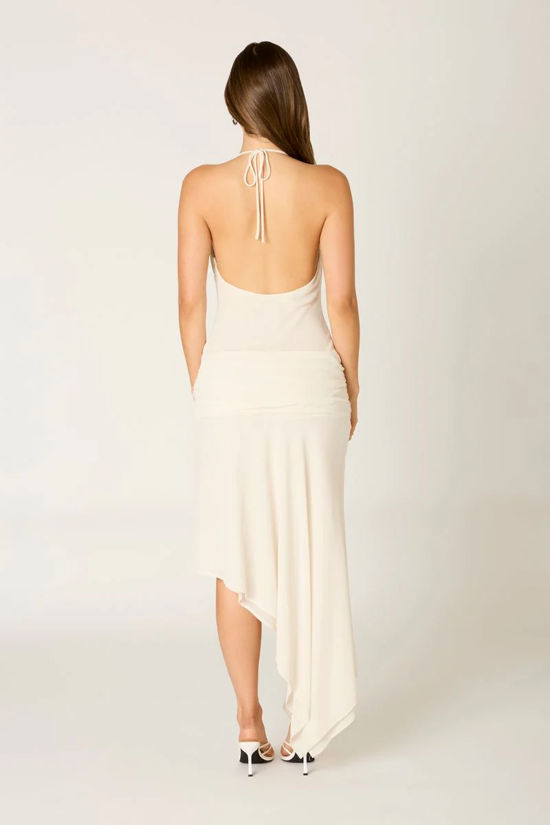 Chiffon Halter Midi Dress - Image 4
