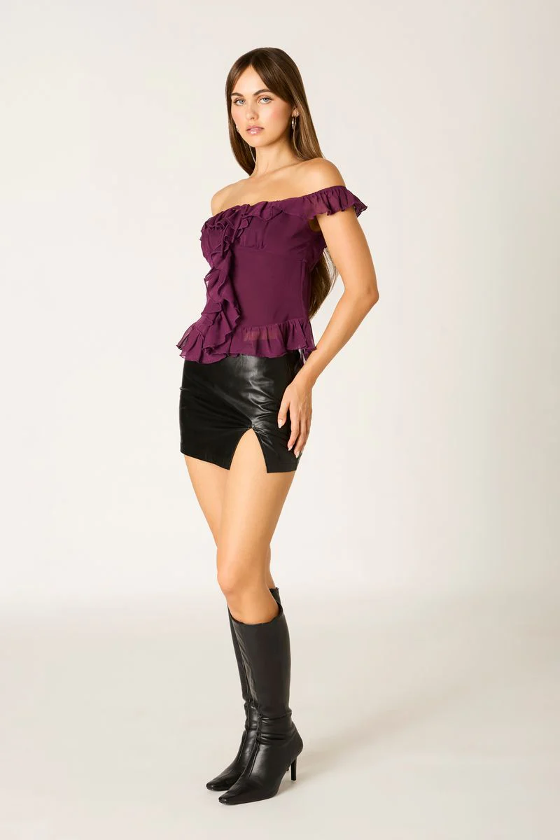 Chiffon Off The Shoulder Top - Image 3