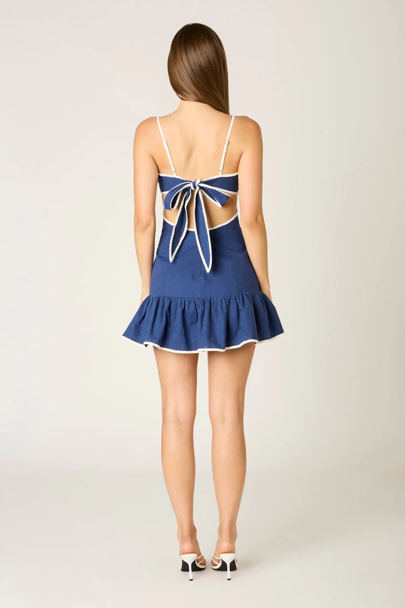 Contrast Trim Cutout Mini Dress - Image 3
