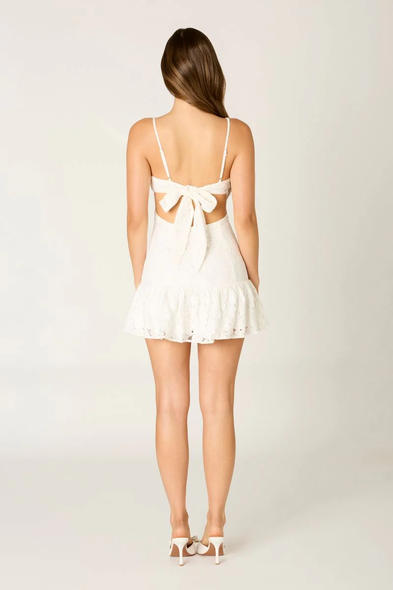 Contrast Trim Lace Mini Dress - Image 4