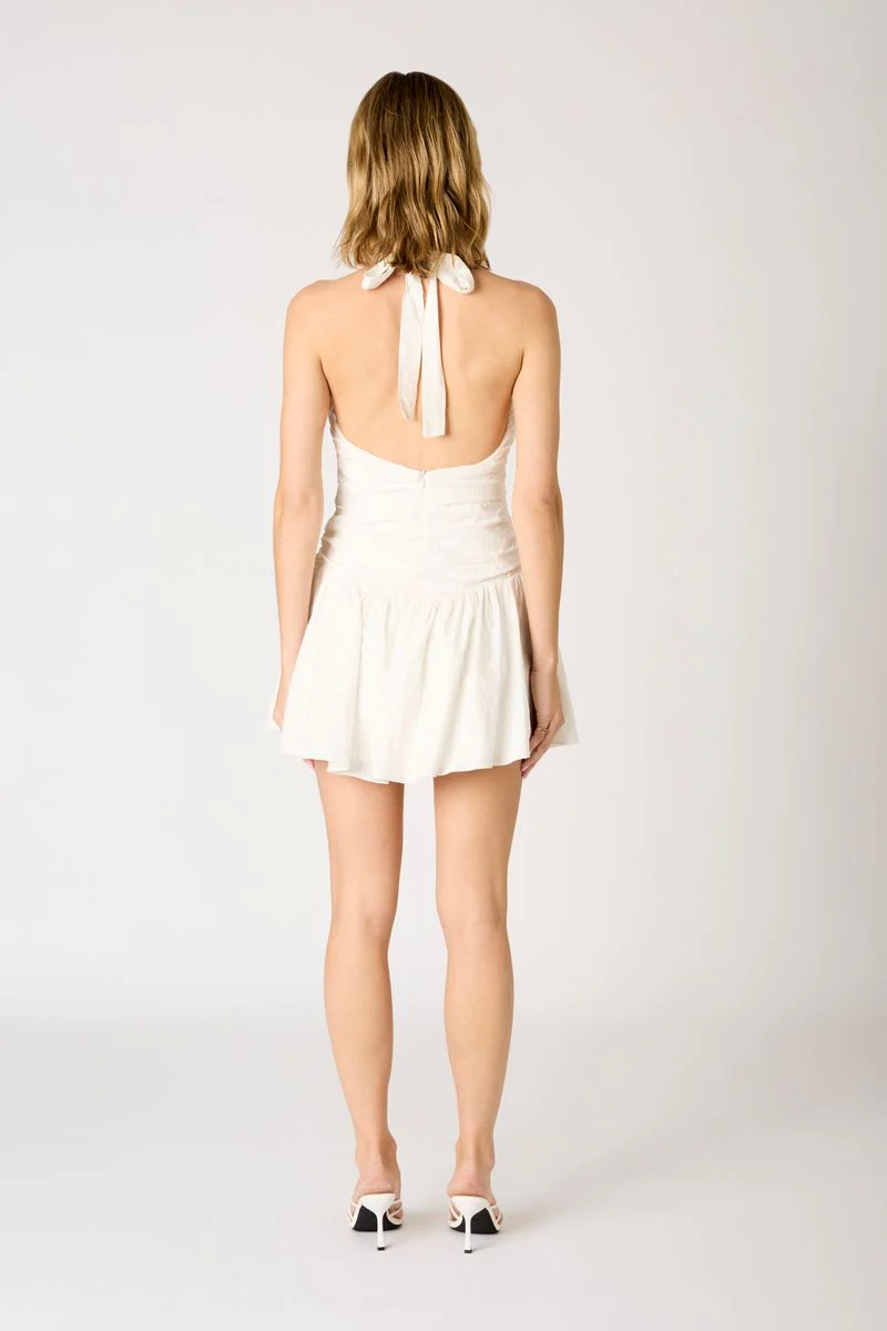 Cotton Halter Mini Dress - Image 4