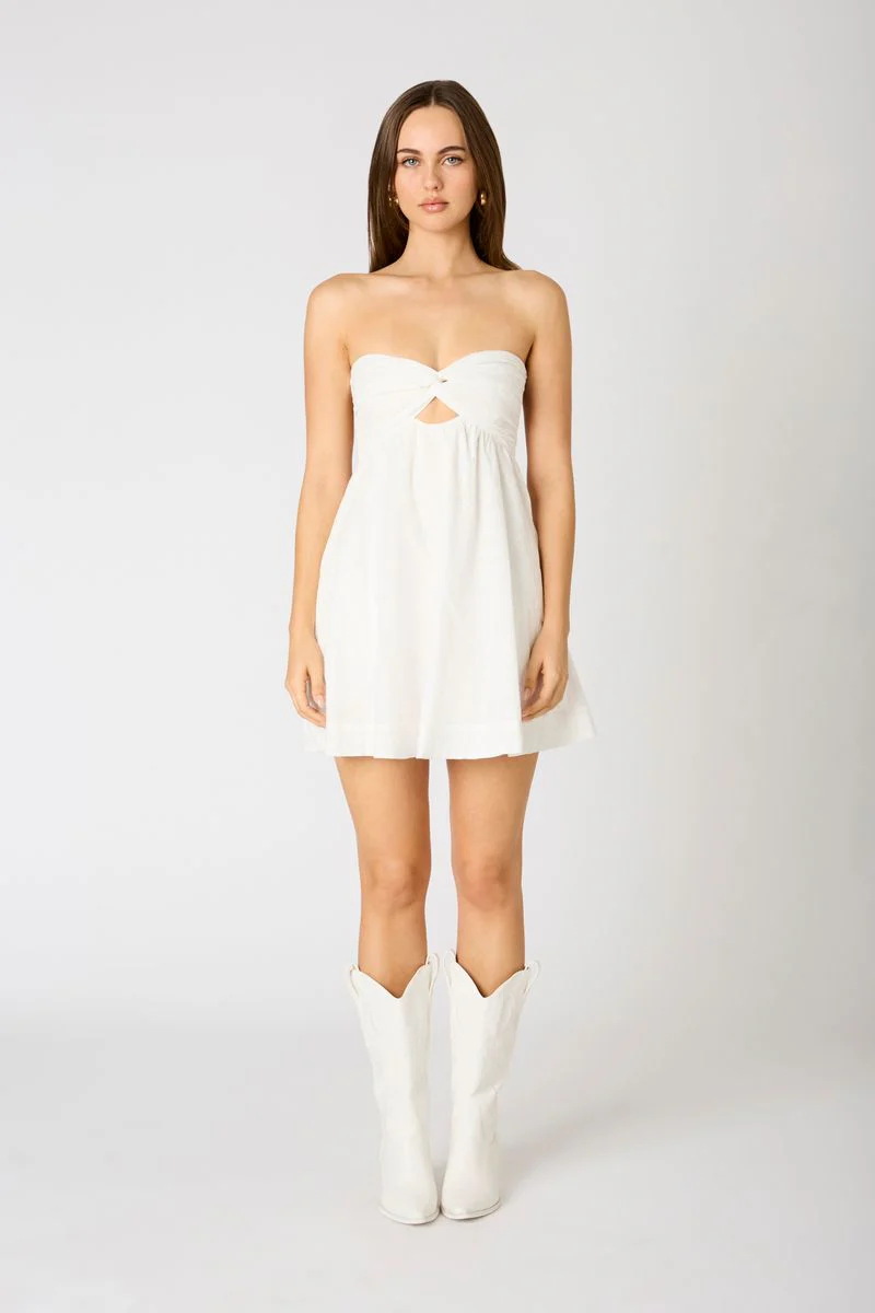 Eyelet Twist Front Mini Dress - Image 2