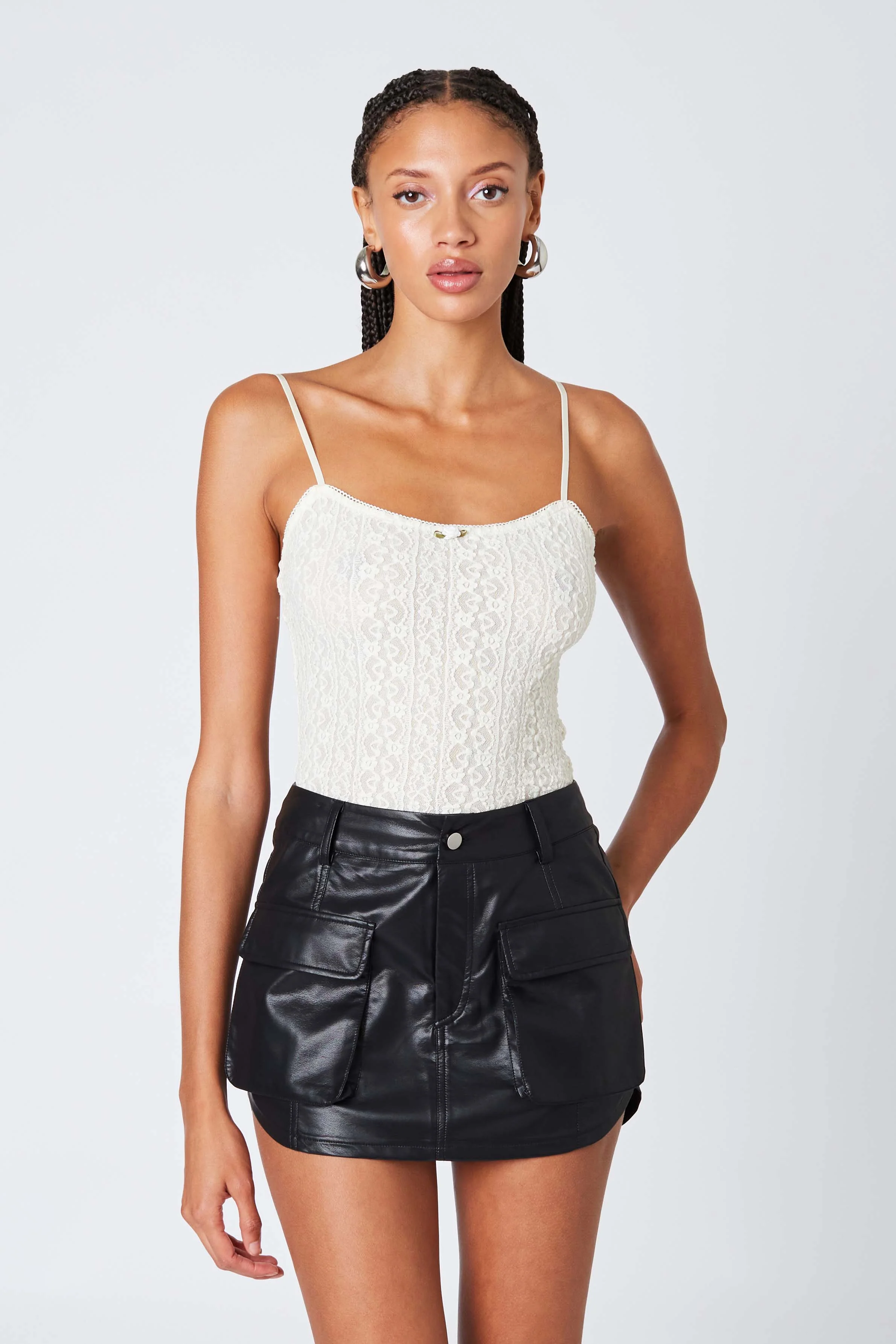 Faux Leather Cargo Mini Skirt - Image 5
