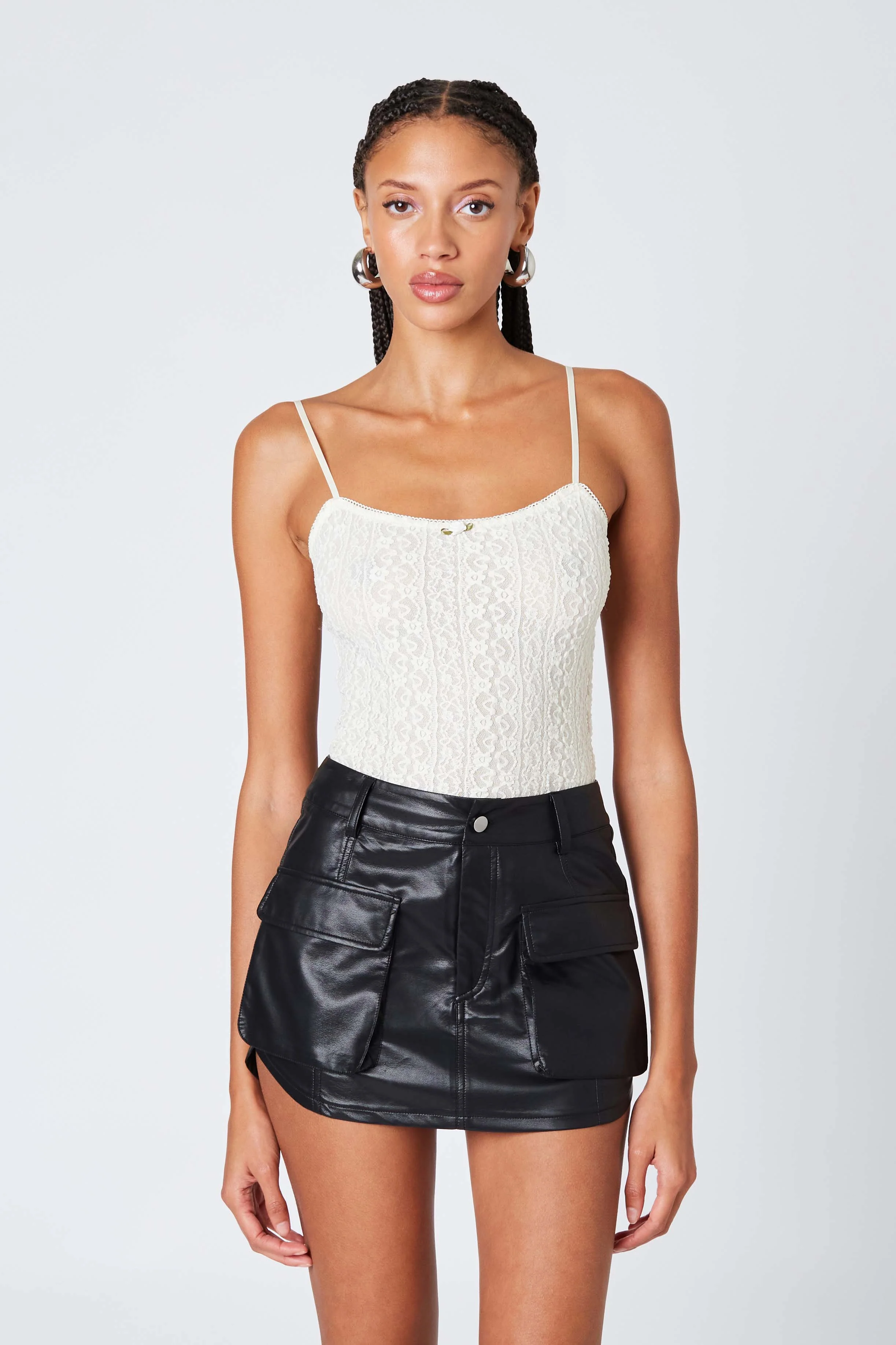 Faux Leather Cargo Mini Skirt - Image 6