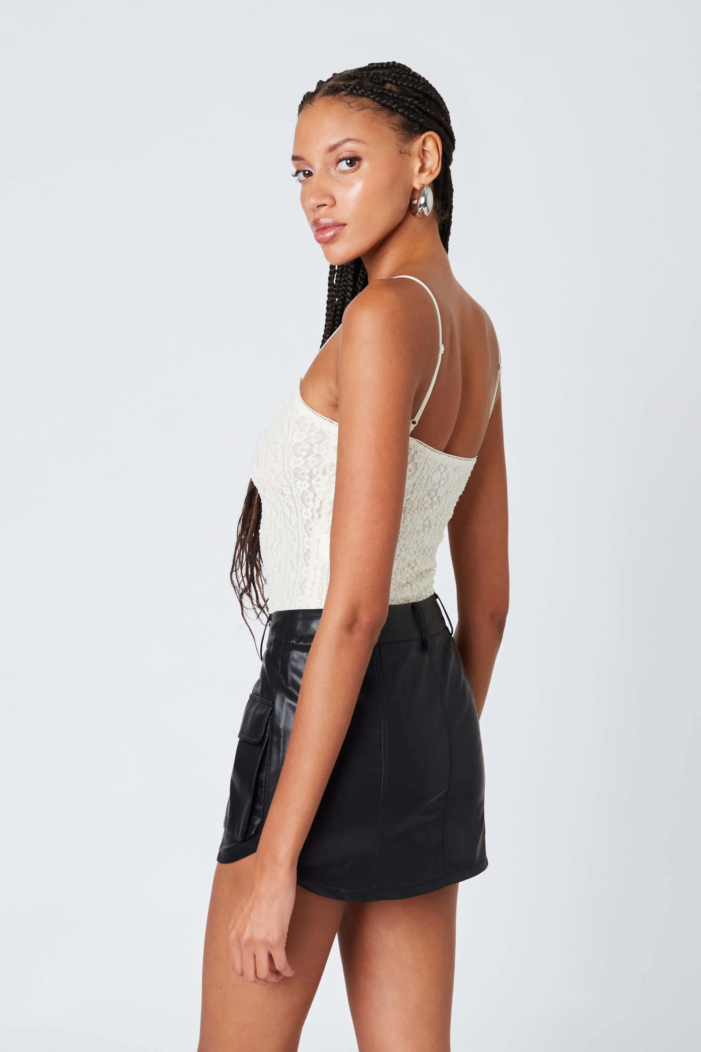 Faux Leather Cargo Mini Skirt - Image 8