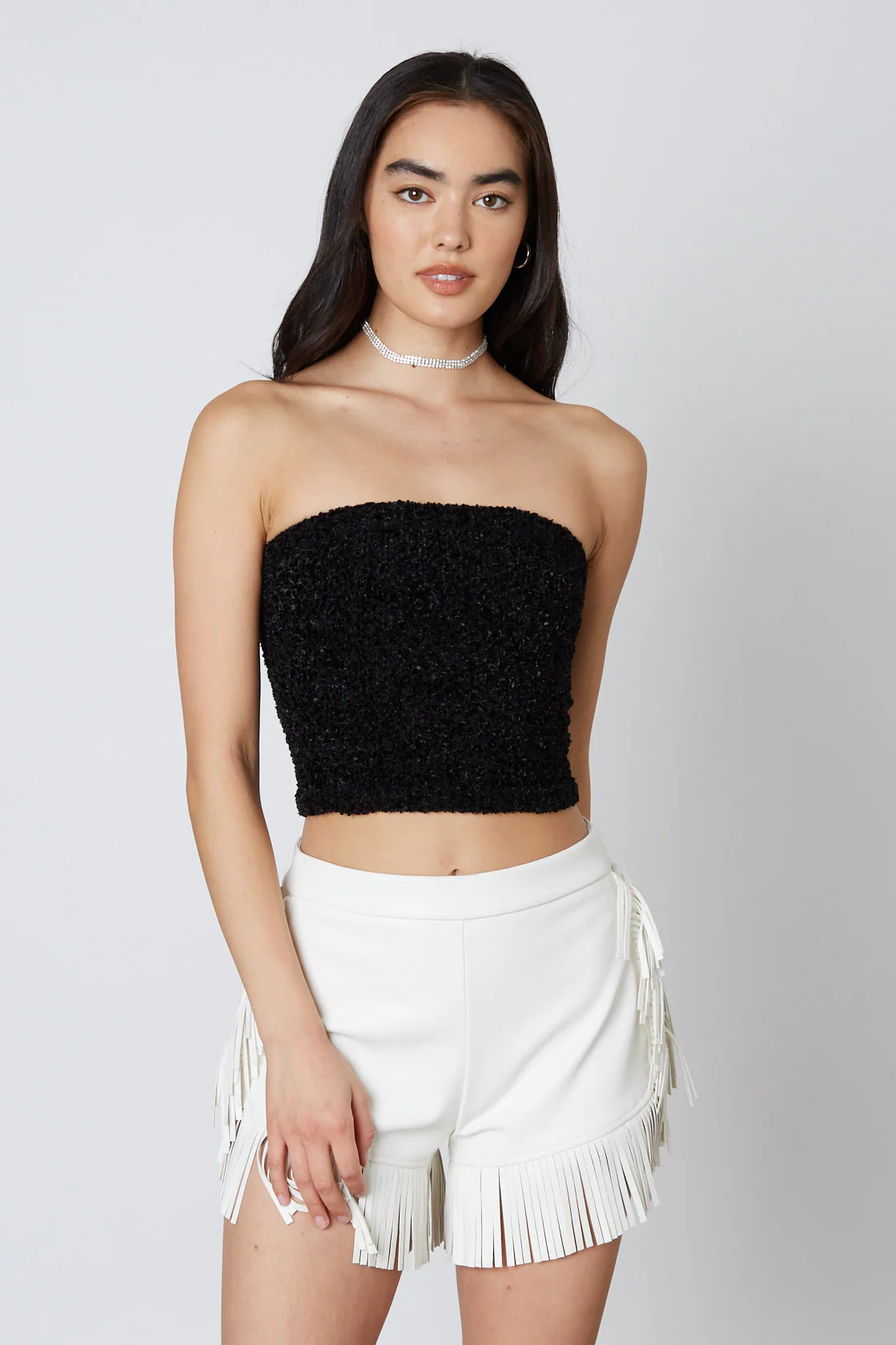 Vegan Leather Fringe Shorts - Image 5