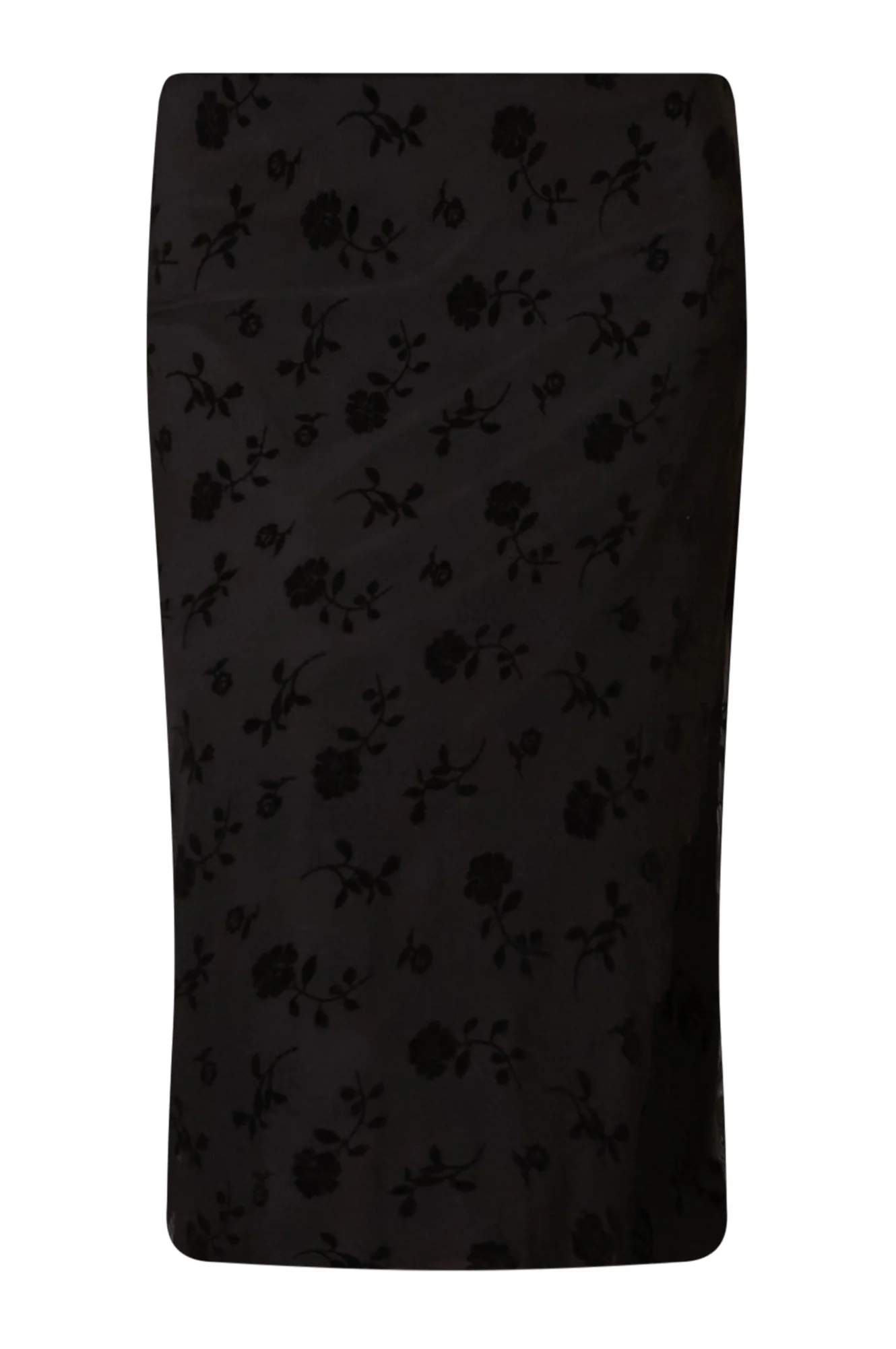 Flocked Velvet Mesh Midi Skirt - Image 4