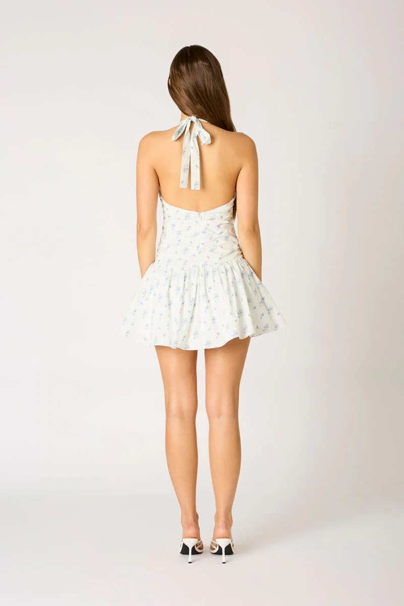 Floral Halter Mini Dress - Image 4