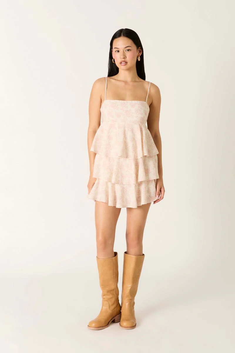 Floral Tiered Mini Dress - Image 3