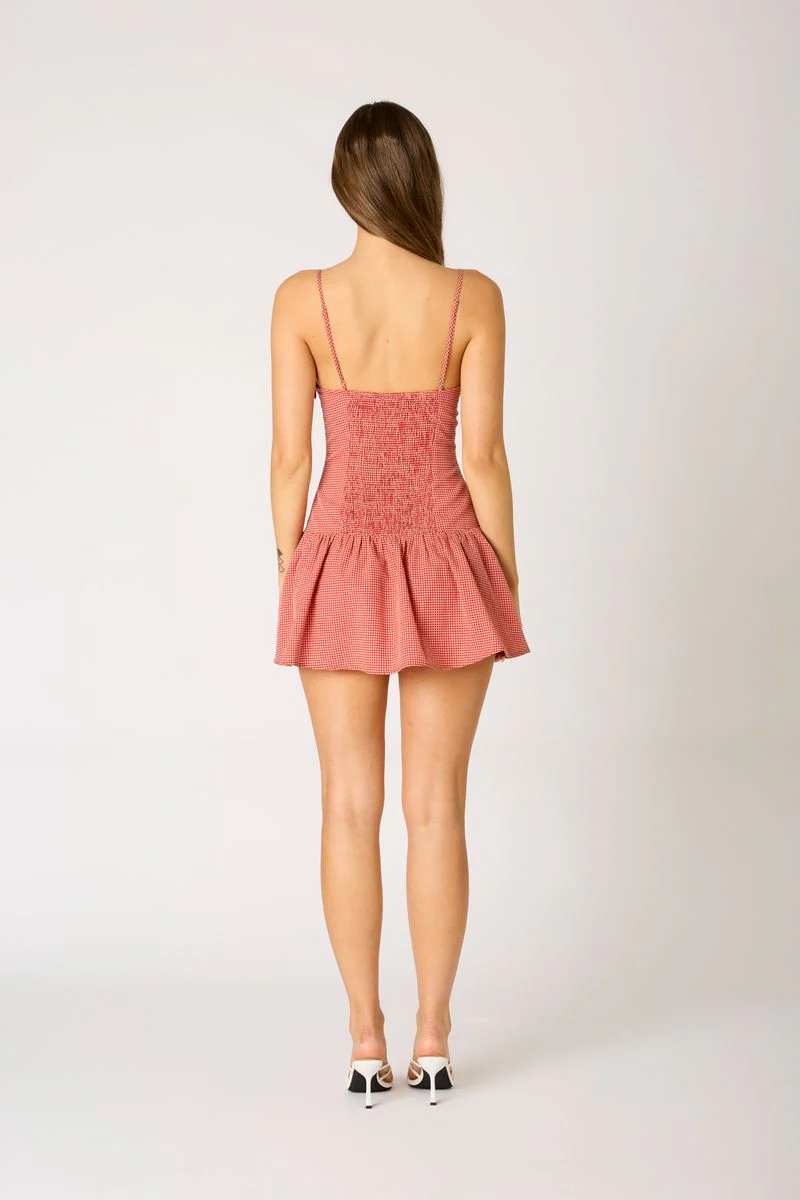 Gingham Cut Out Mini Dress - Image 3