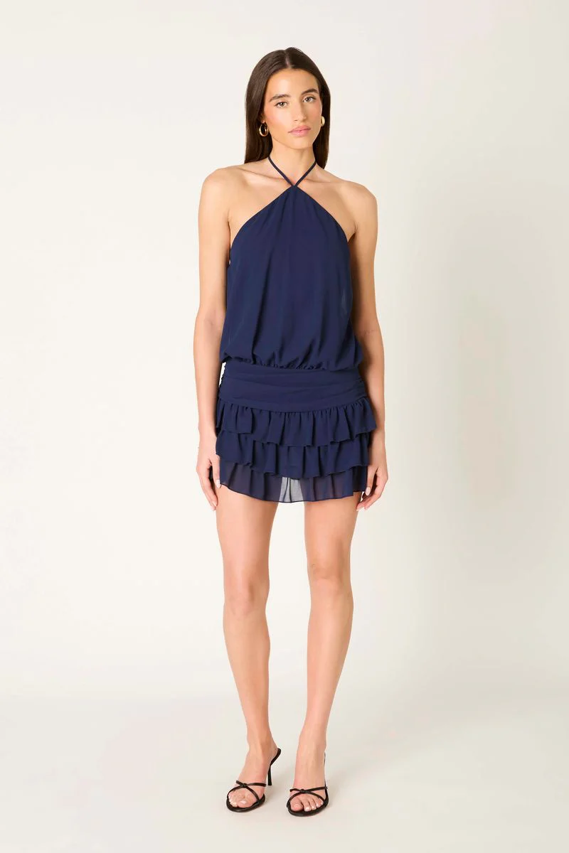 Halter Ruffle Mini Dress - Image 2