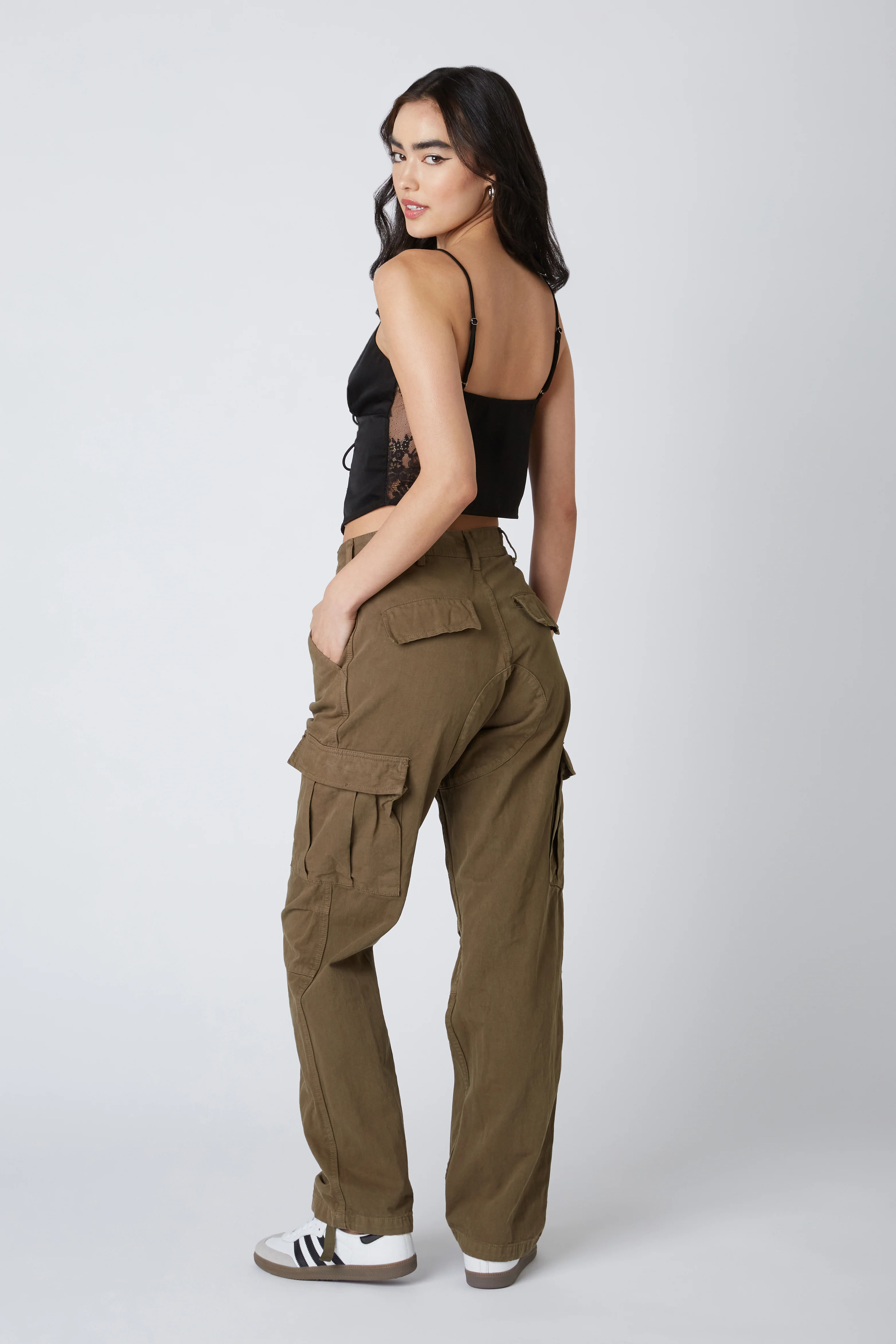 Lace Panel Satin Top - Image 12