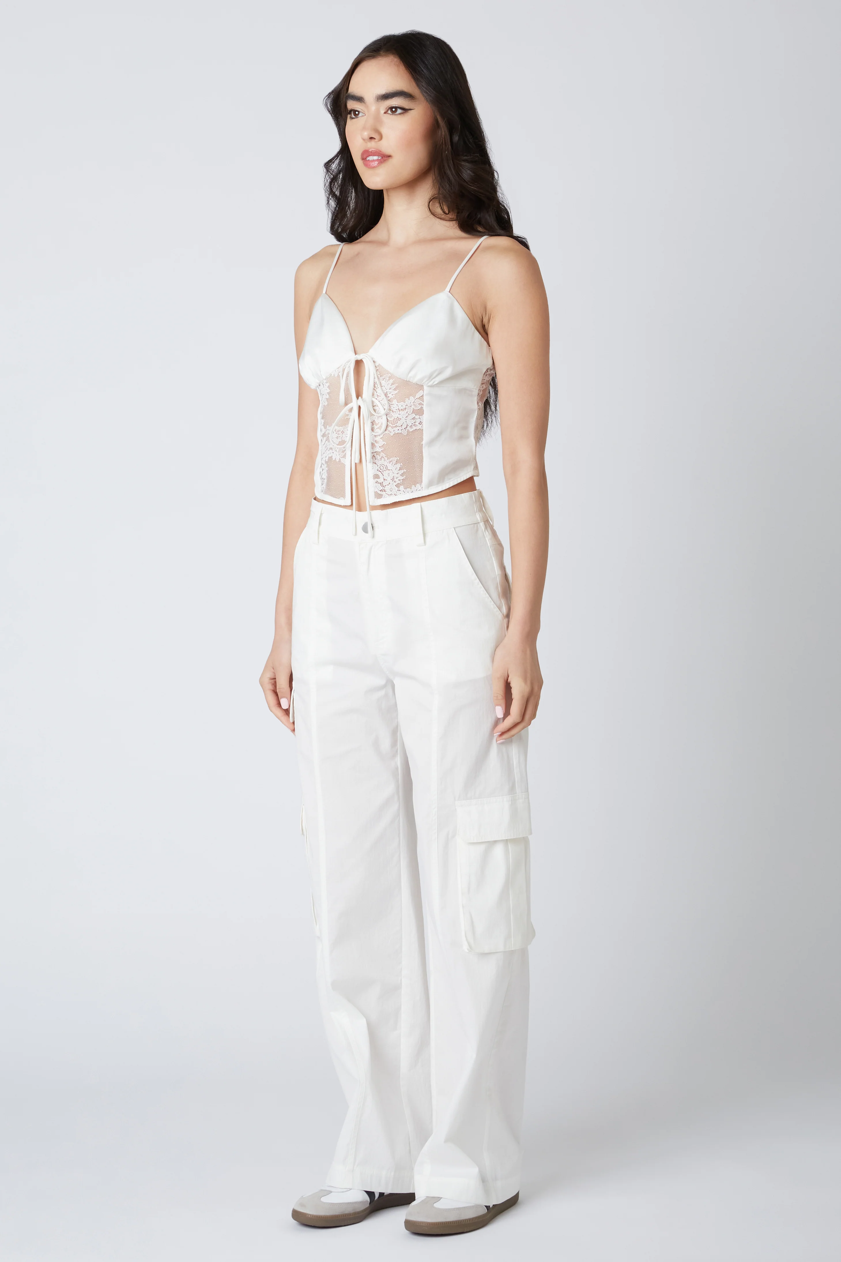 Lace Panel Satin Top - Image 7