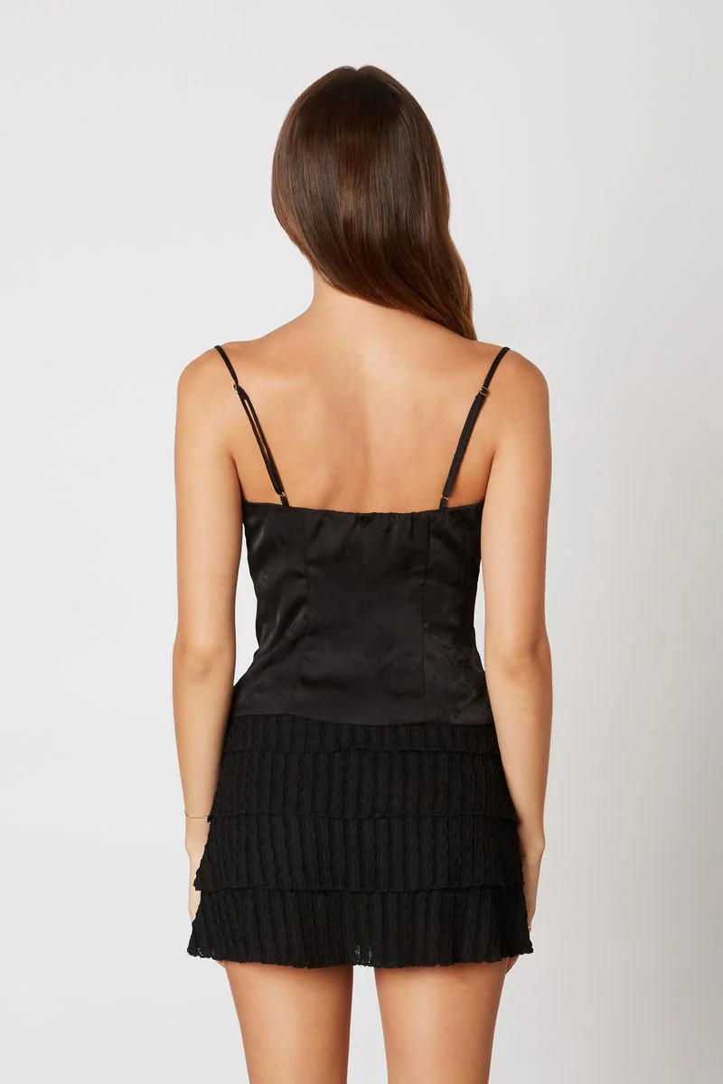 Lace Up Jacquard Bustier Top - Image 3