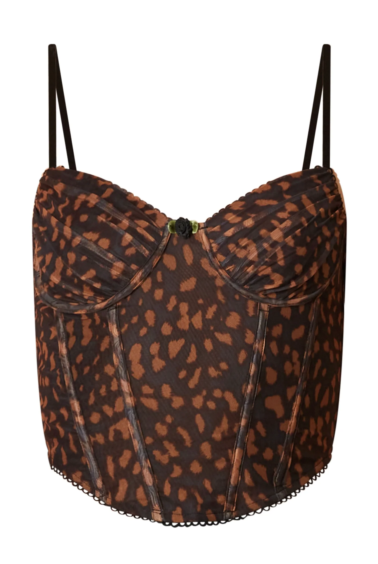 Leopard Mesh Bustier Top - Image 4