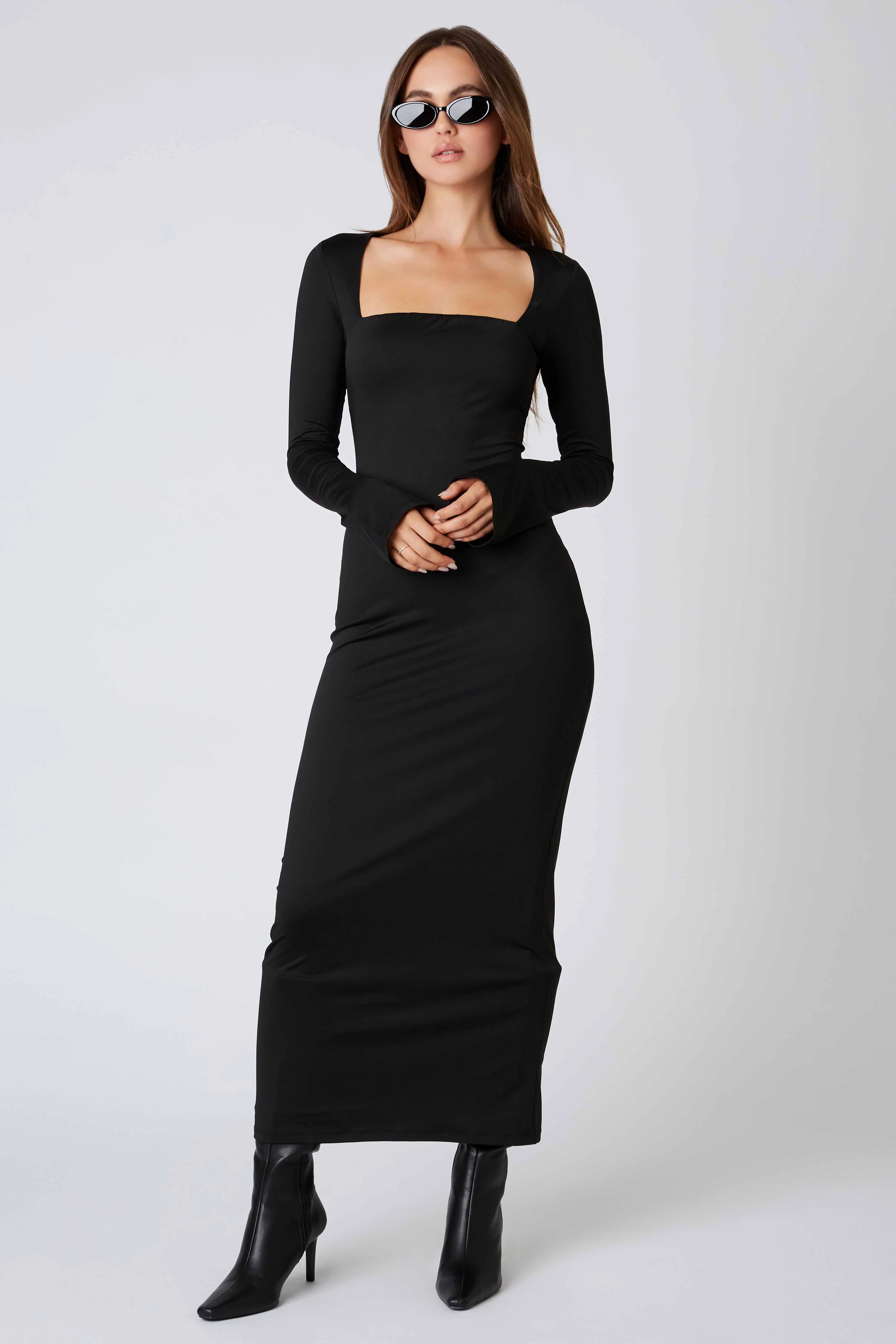 Long Sleeve Square Neck Maxi Dress - Image 10