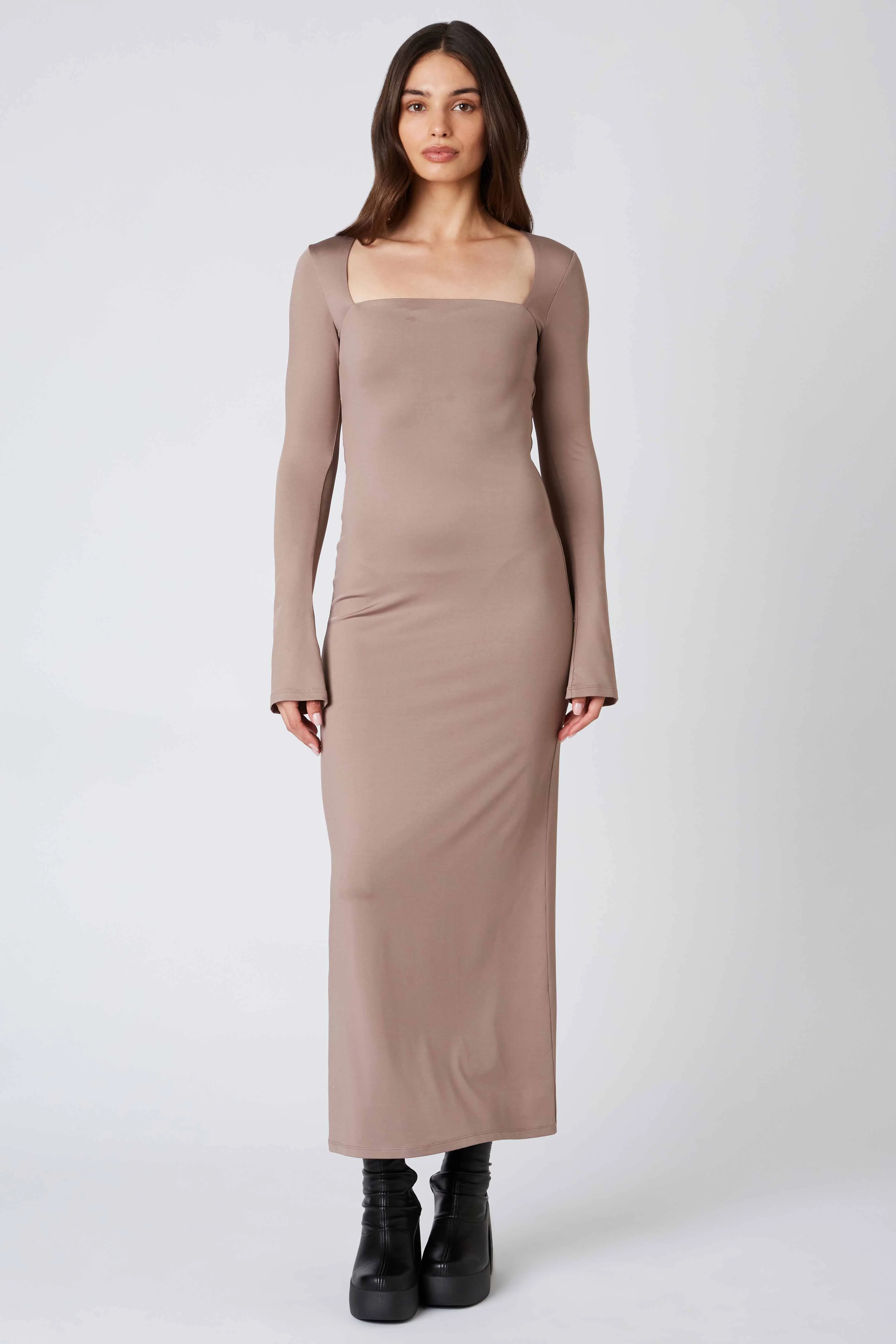 Long Sleeve Square Neck Maxi Dress - Image 3