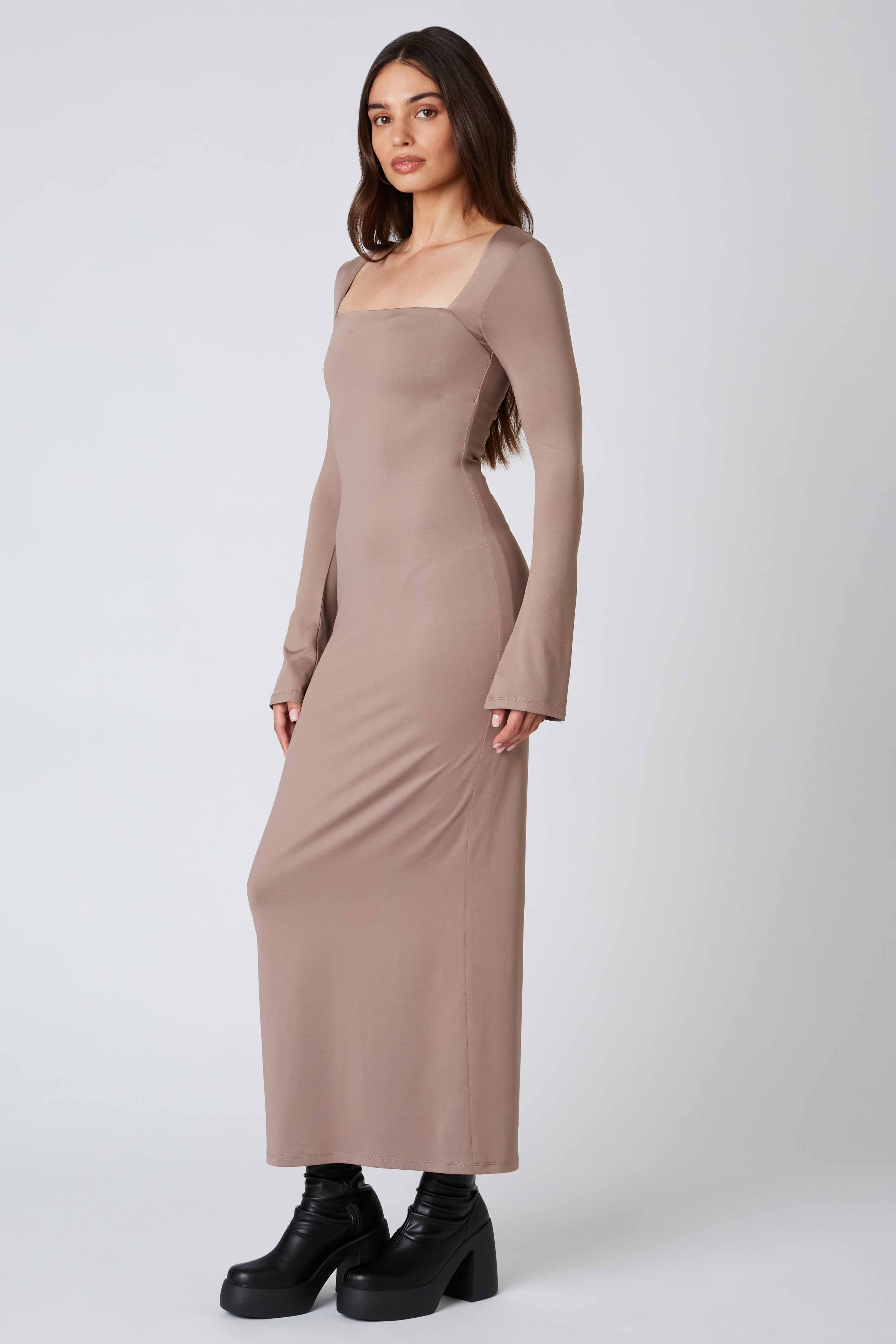 Long Sleeve Square Neck Maxi Dress - Image 4