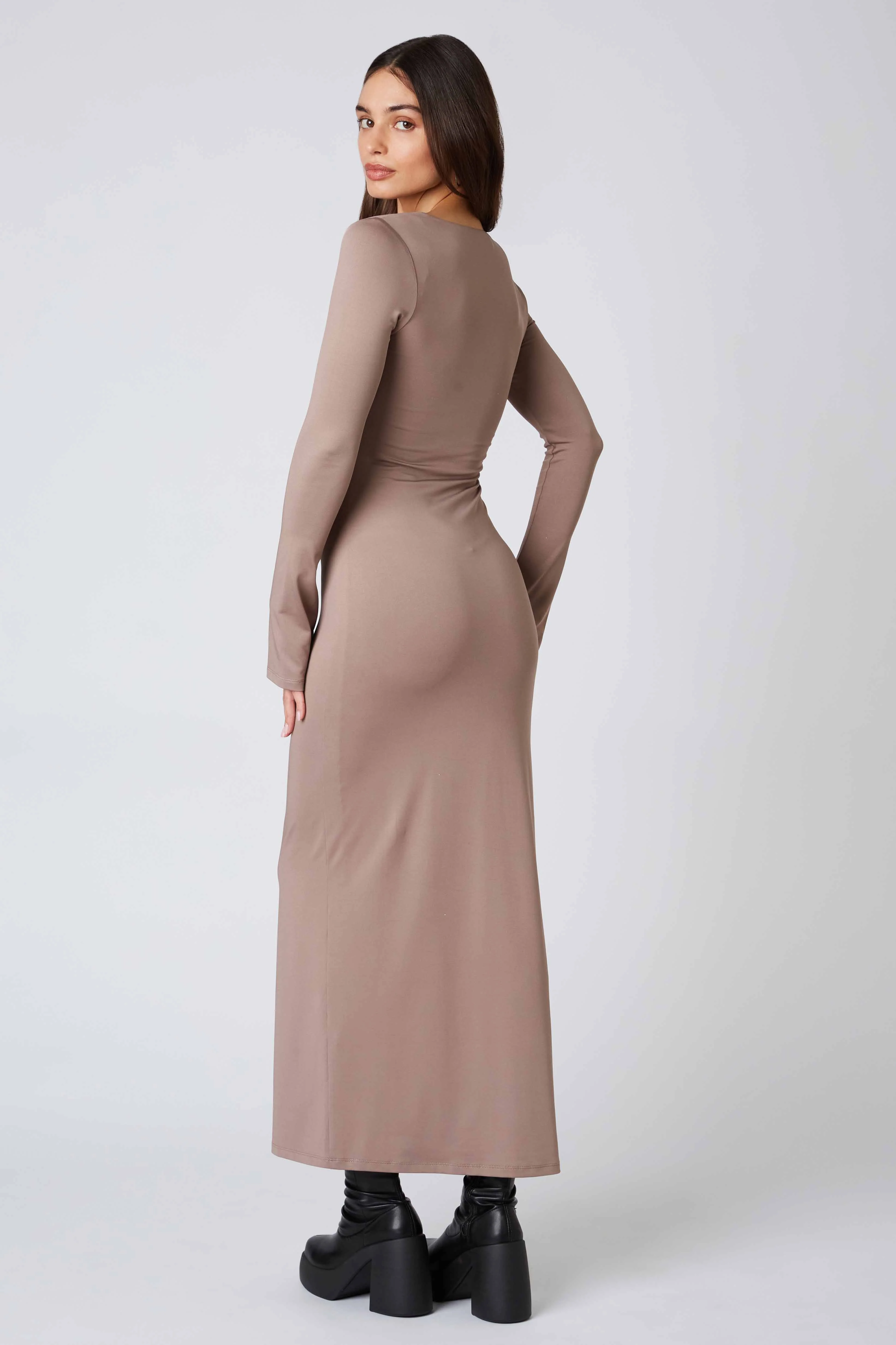 Long Sleeve Square Neck Maxi Dress - Image 5