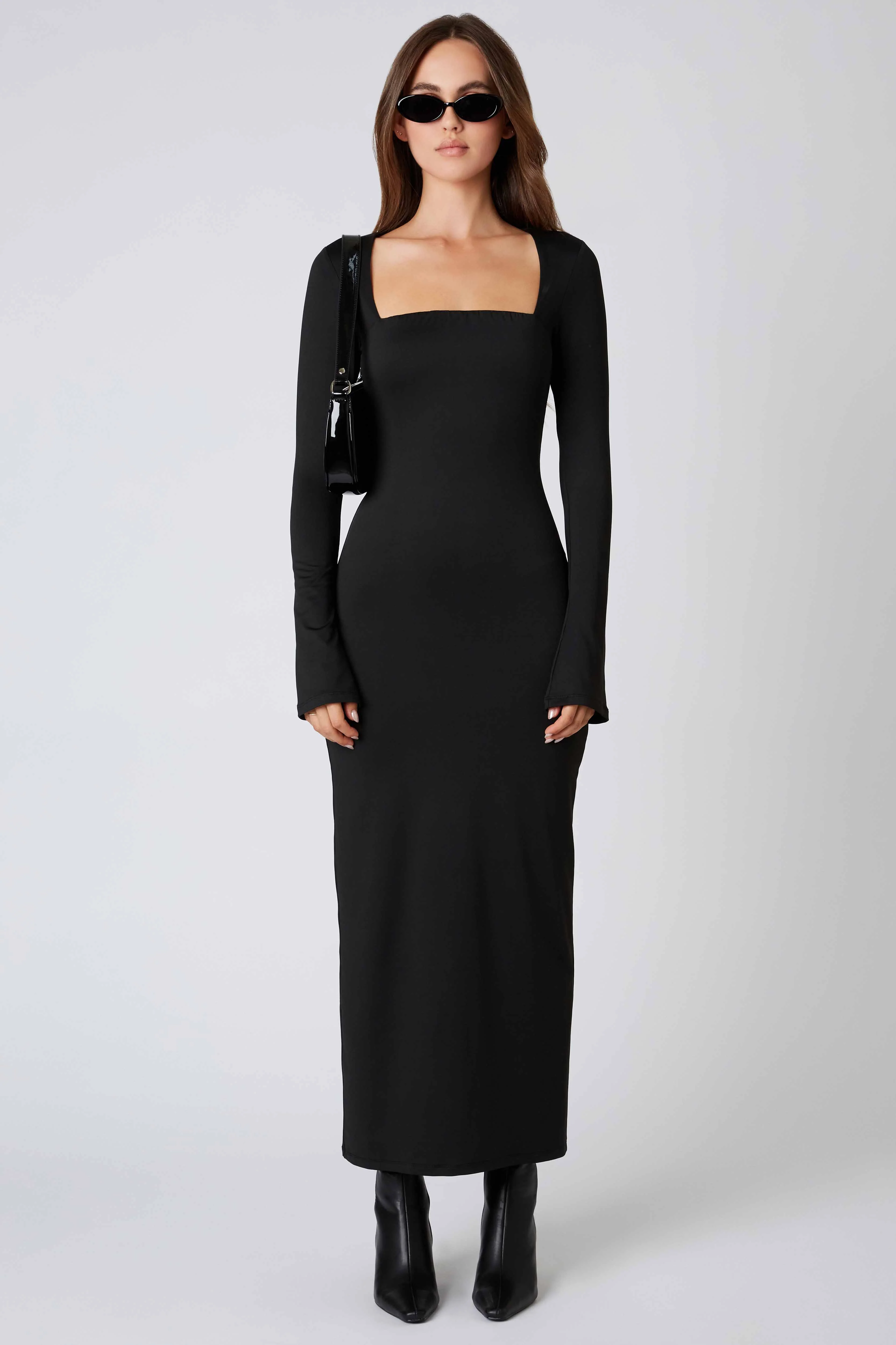 Long Sleeve Square Neck Maxi Dress - Image 8