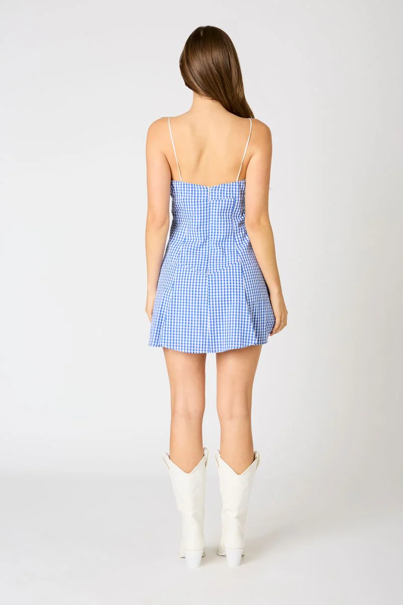 Milkmaid Gingham Mini Dress - Image 4