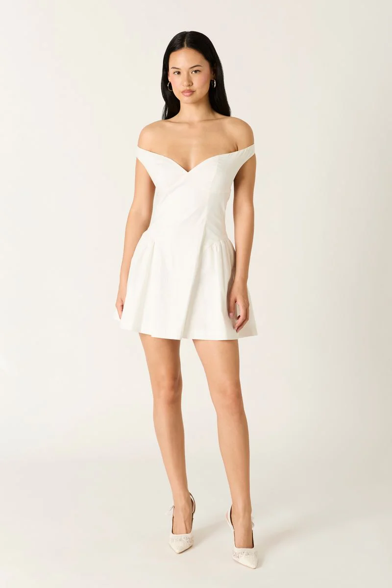 Off-Shoulder A-line Mini Dress