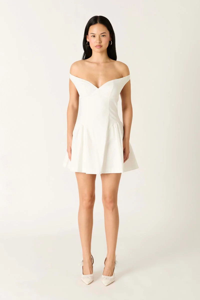Off-Shoulder A-line Mini Dress - Image 2
