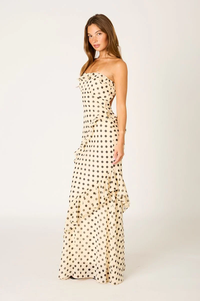 Polka Dot Cascade Maxi Dress - Image 2