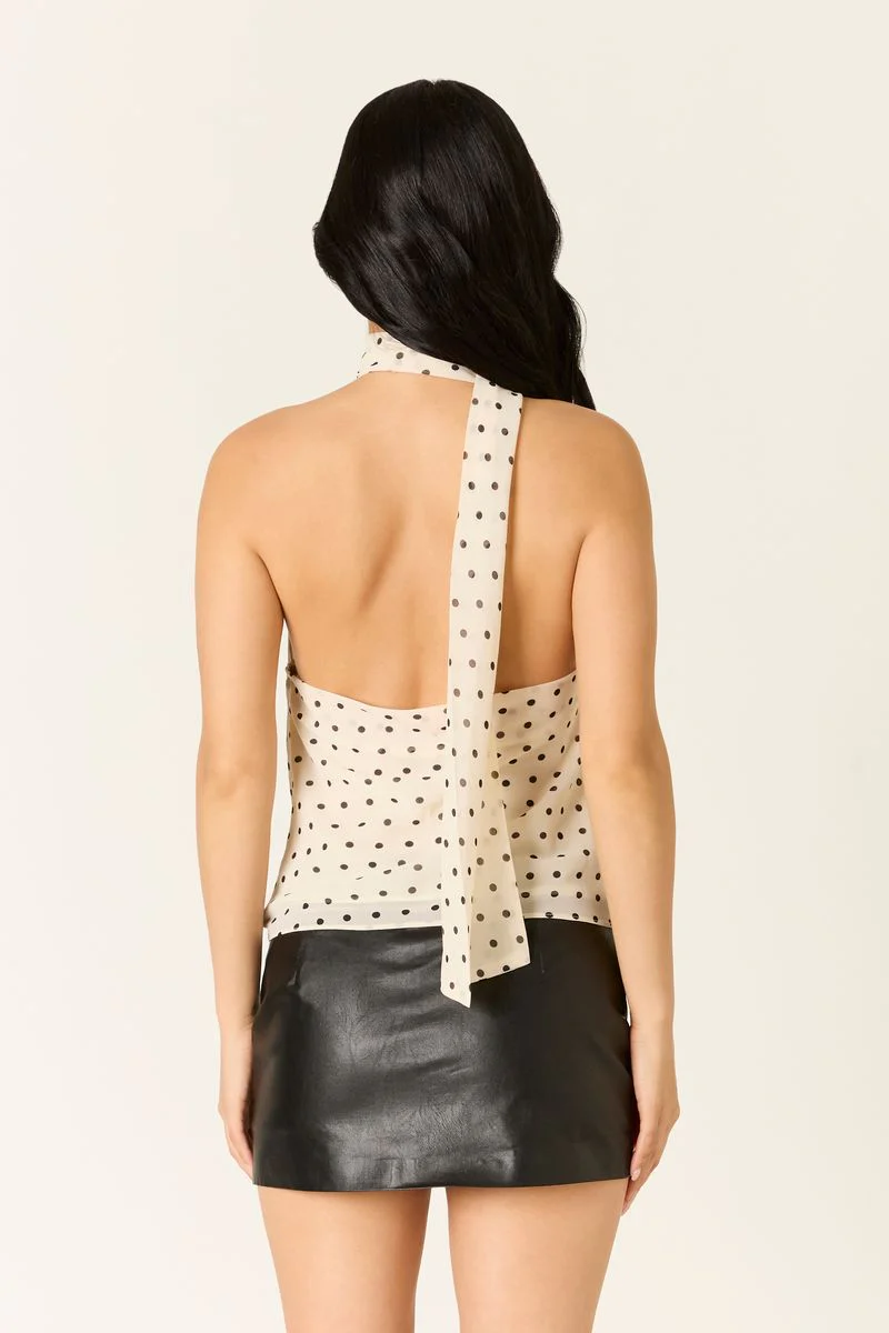 Polka Dot Cowl Neck Top - Image 6
