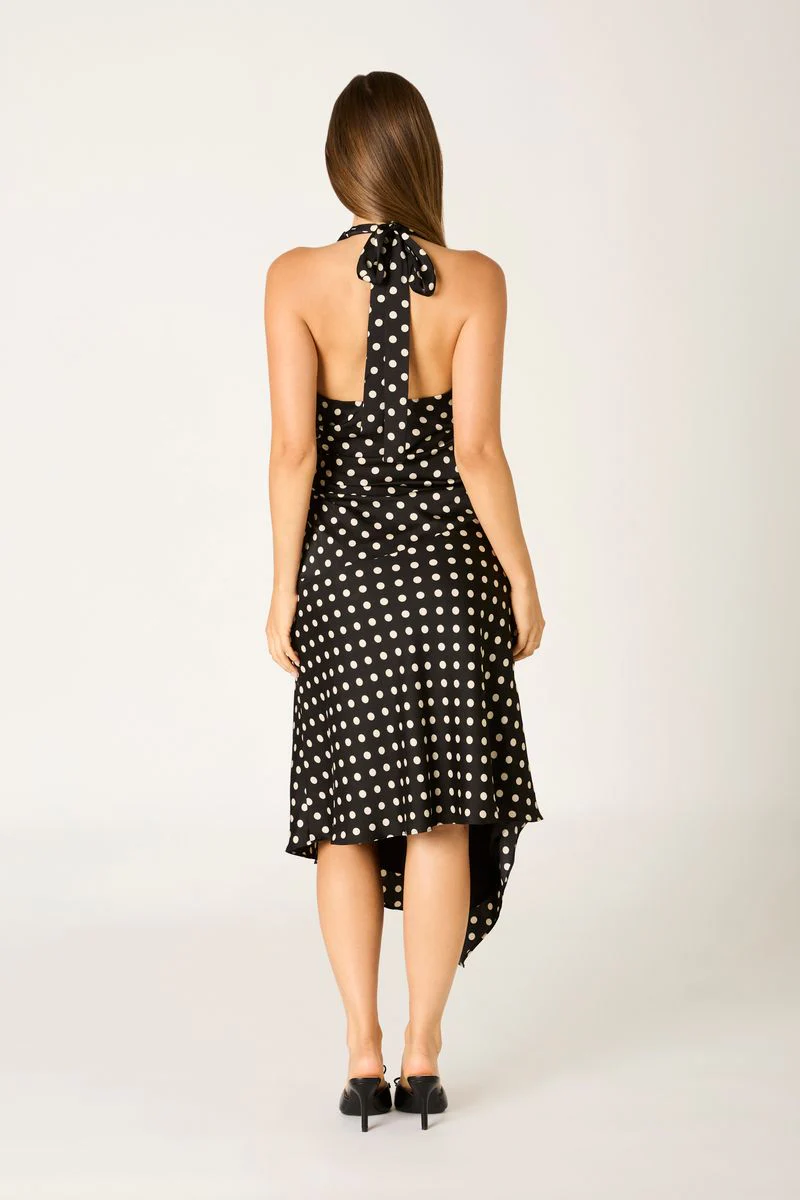 Polka Dot Halter Midi Dress - Image 5