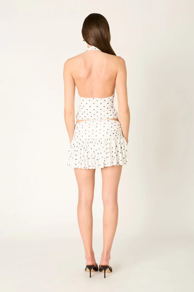 Polka Dot Mesh Mini Skirt - Image 4