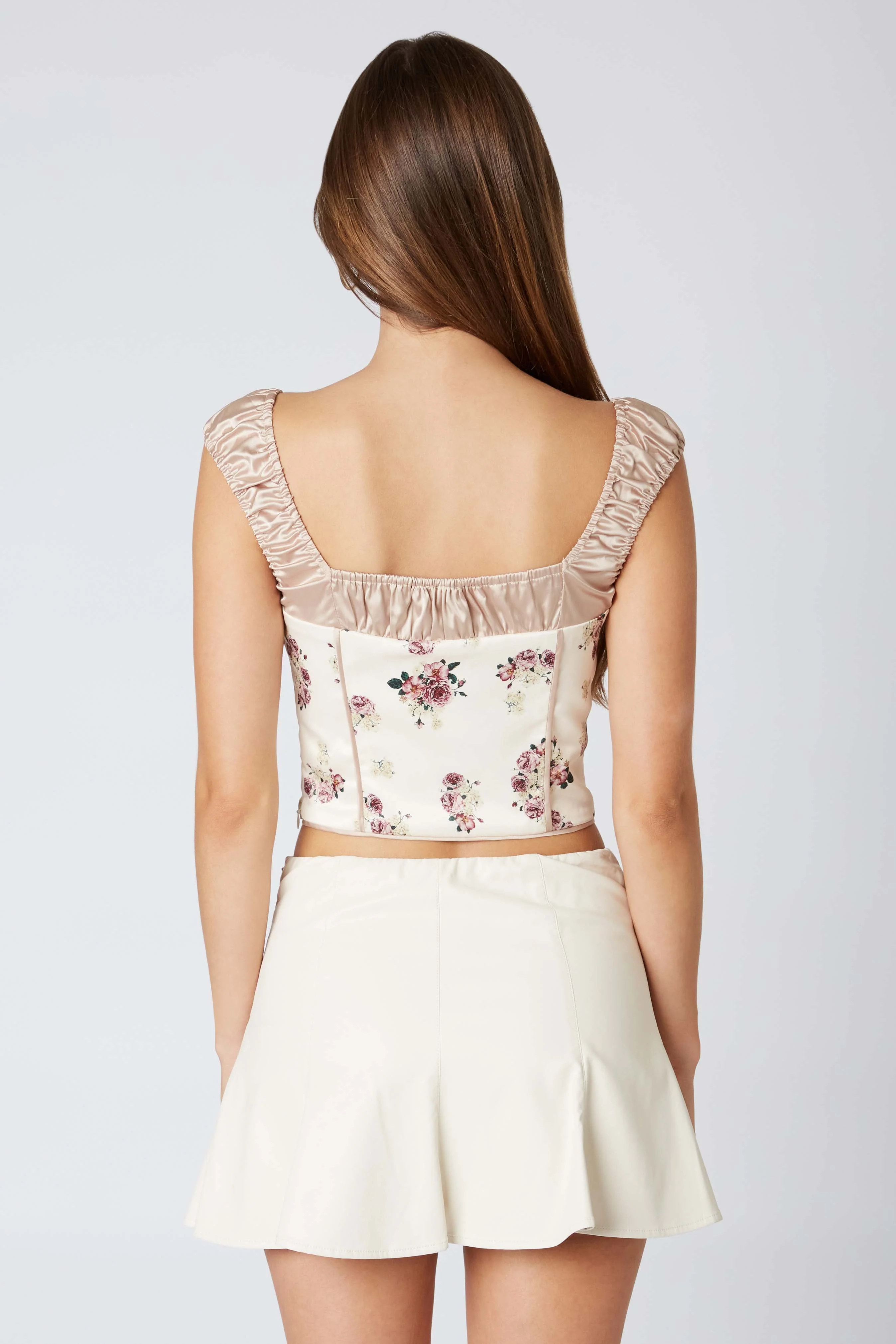 Puff Sleeve Satin Corset - Image 5