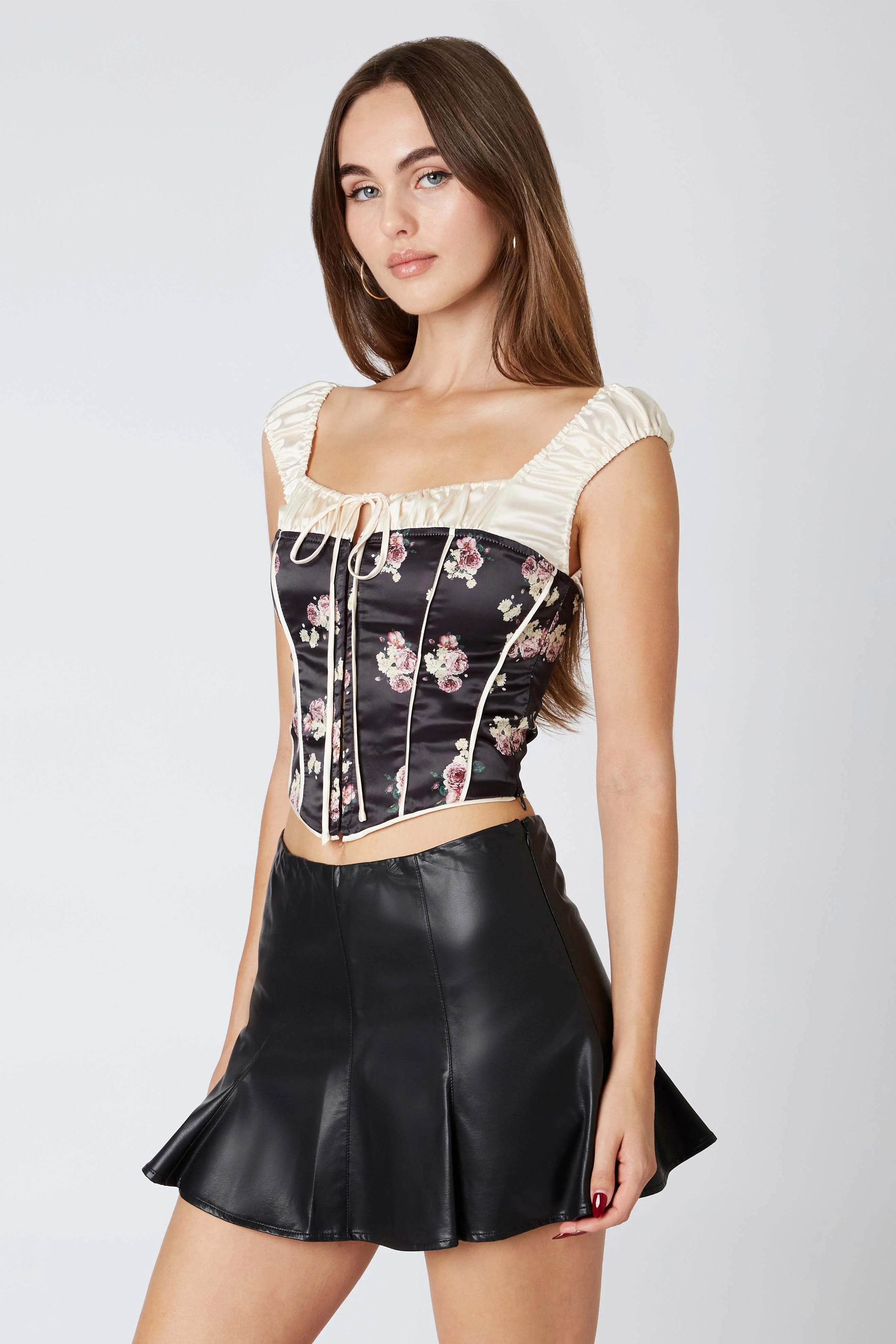 Puff Sleeve Satin Corset - Image 8