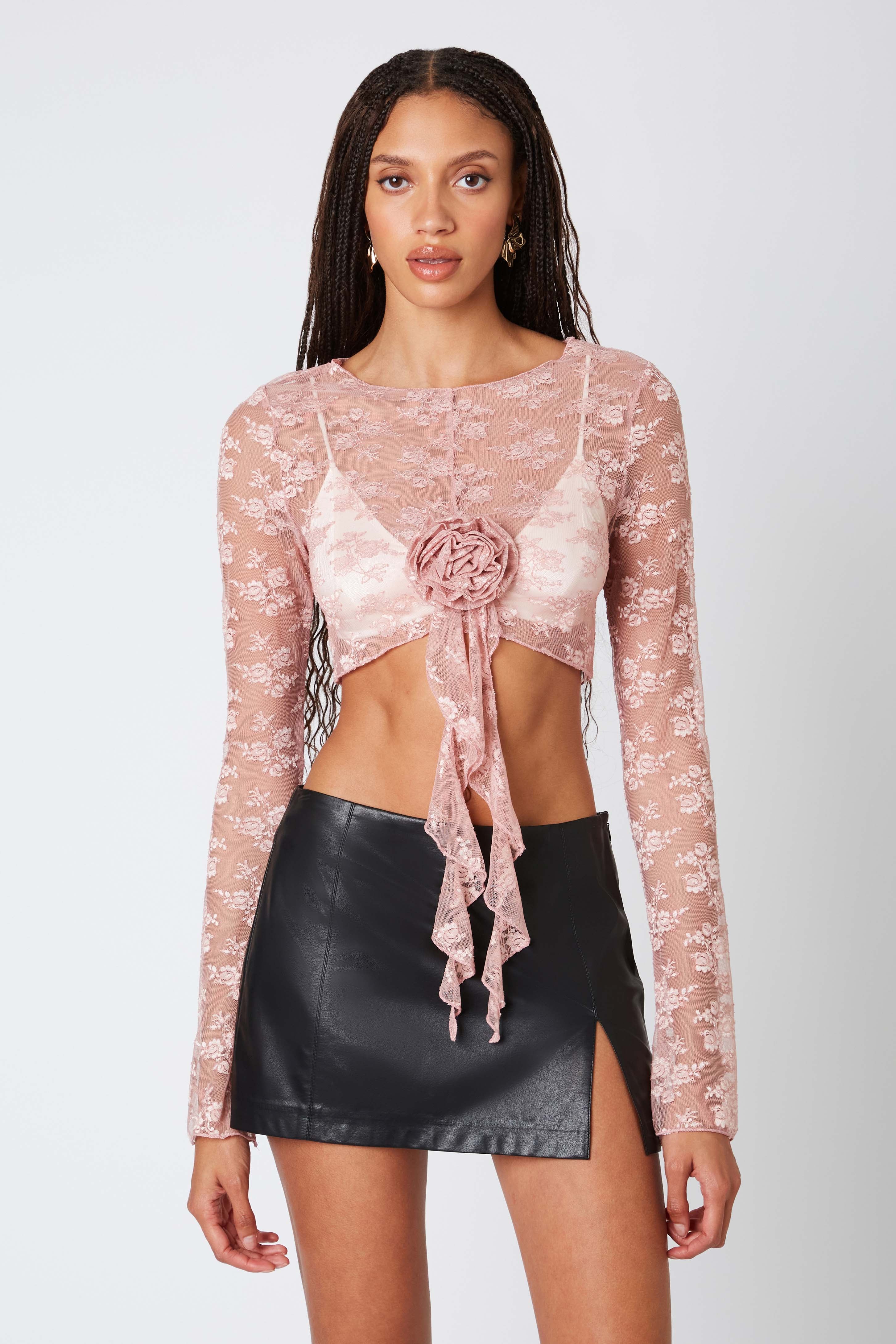 Rosette Lace Crop Top - Image 7
