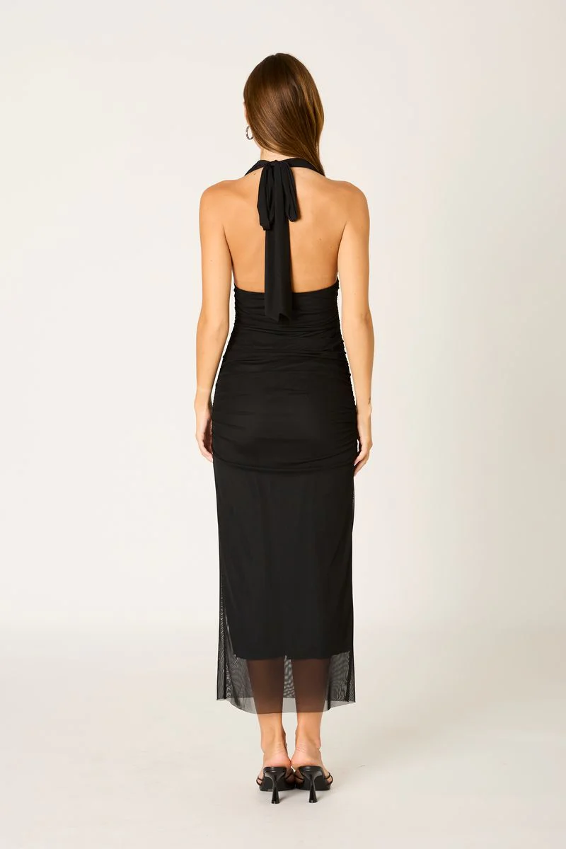 Ruched Mesh Midi Dress - Image 3