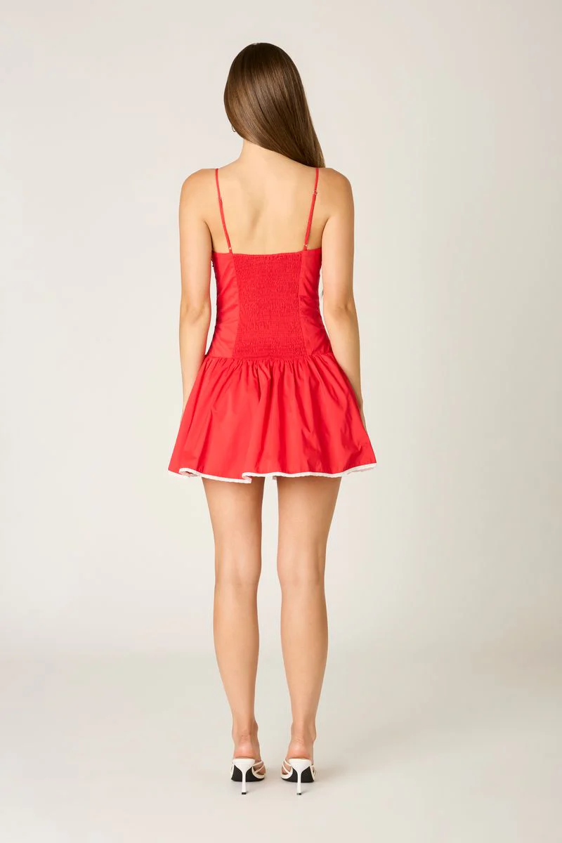 Ruched Poplin Mini Dress - Image 3