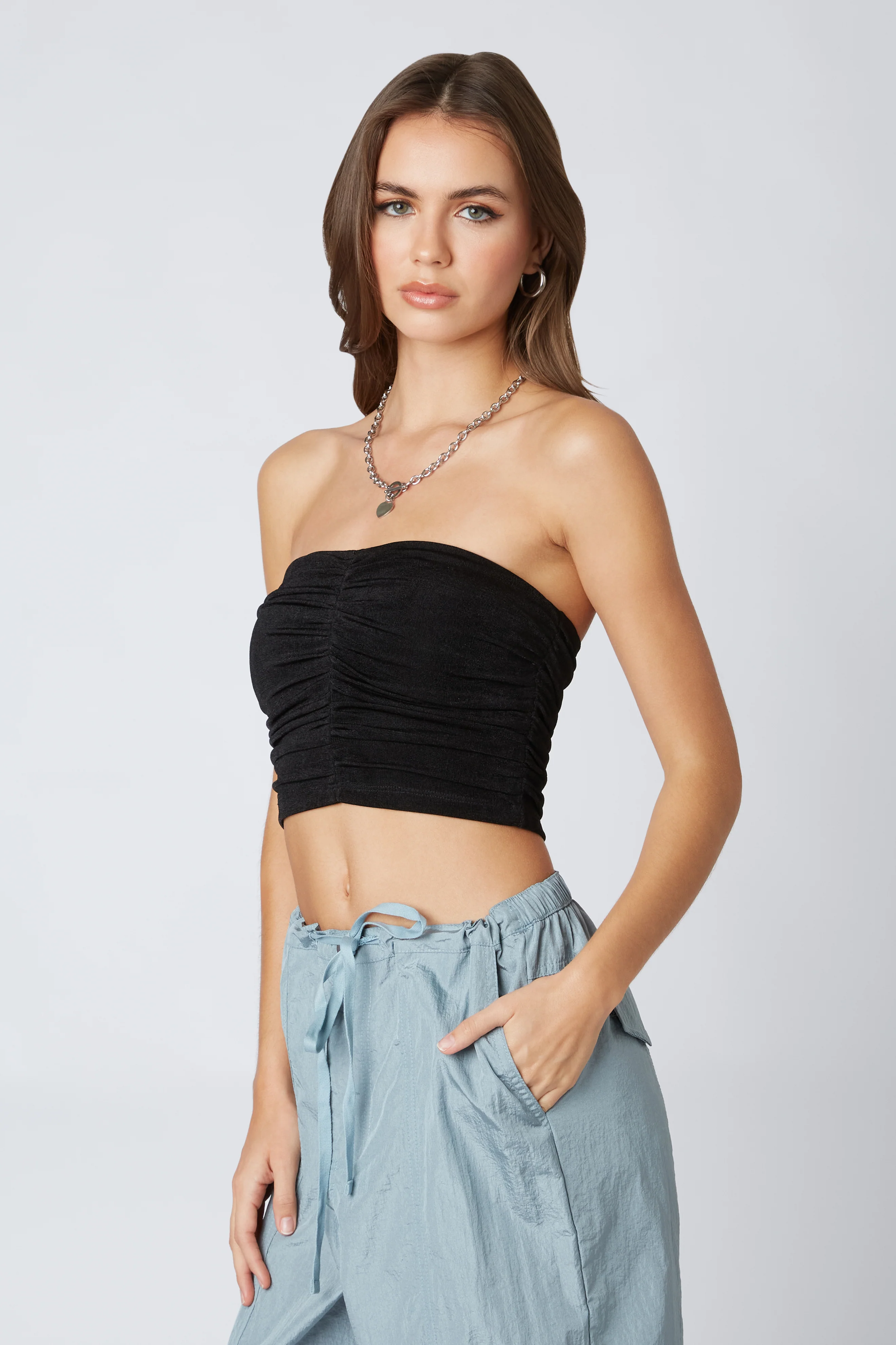 Slinky Ruched Tube Top - Image 4