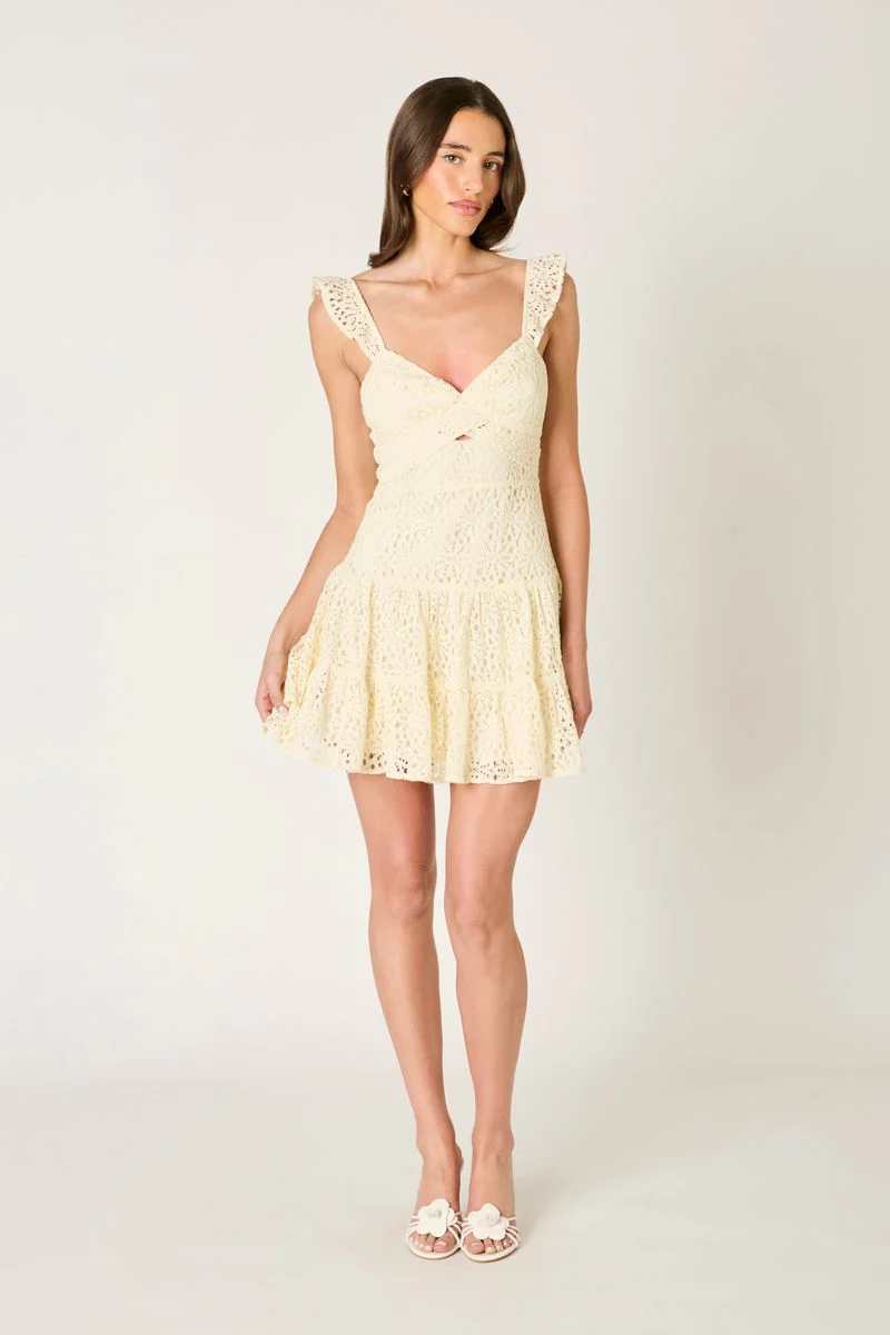 Ruffle Strap Eyelet Mini Dress - Image 2