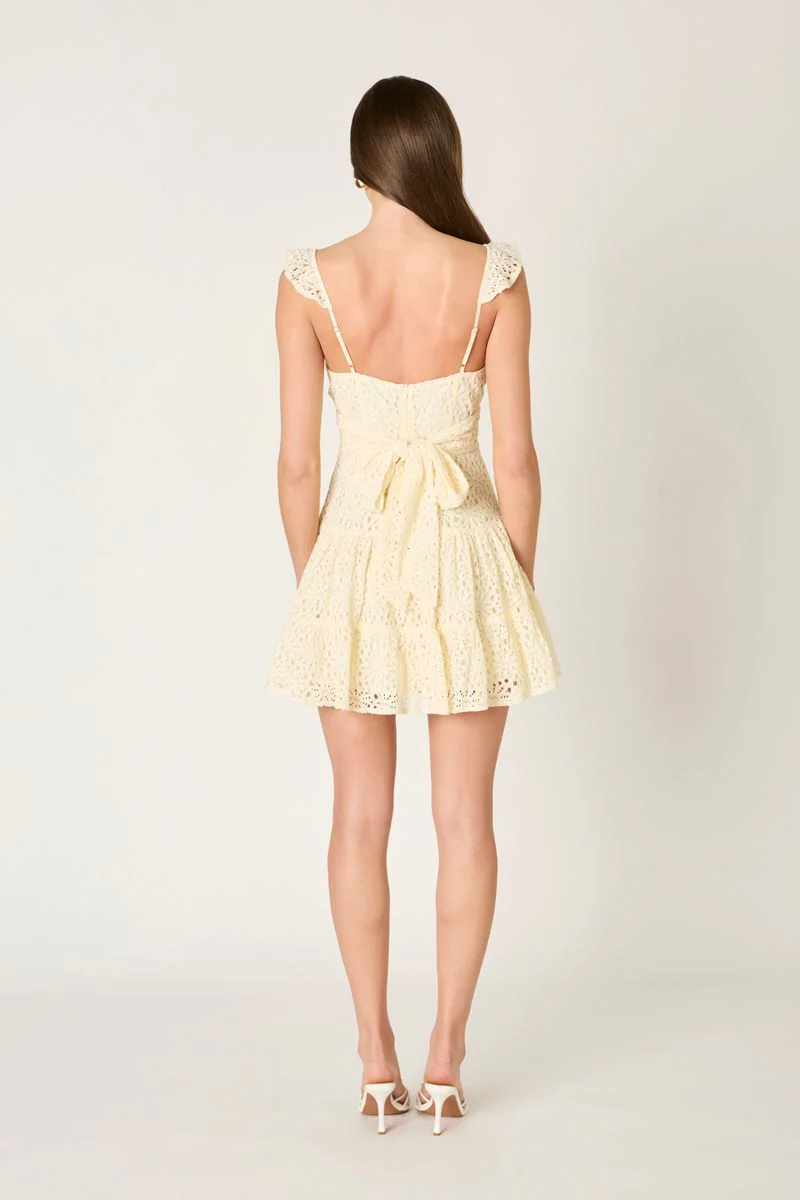Ruffle Strap Eyelet Mini Dress - Image 4