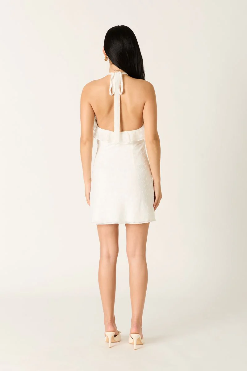 Ruffle Trim Halter Mini Dress - Image 5