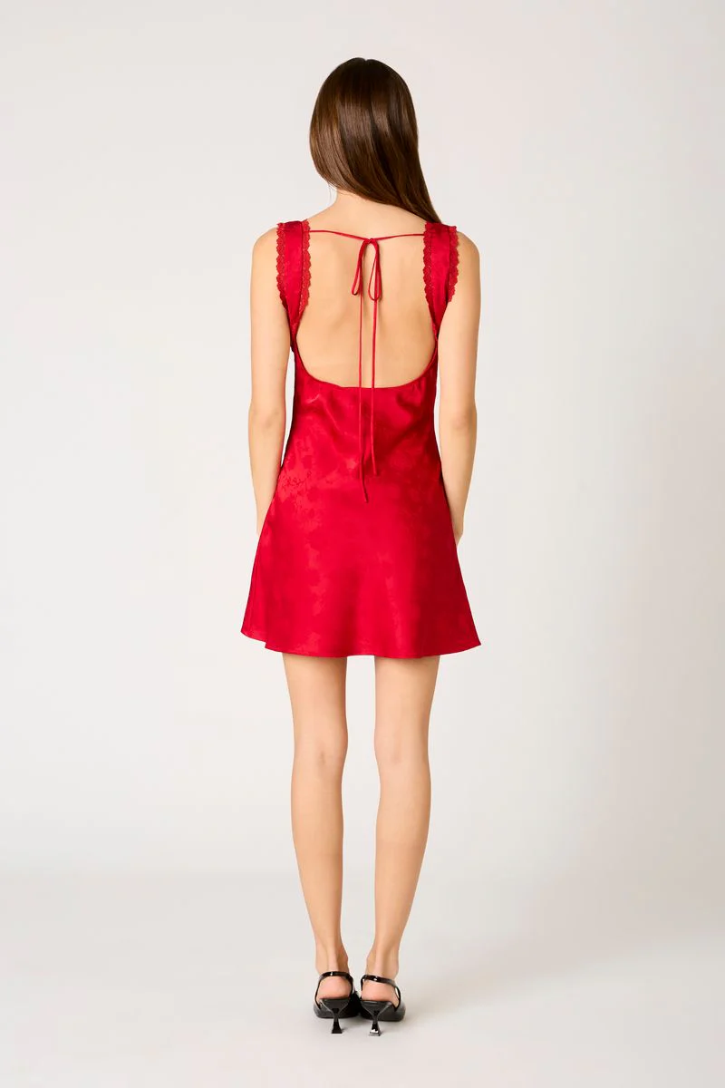 Satin Milkmaid Mini Dress - Image 3