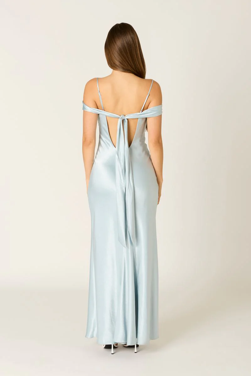 Satin Off The Shoulder Gown - Image 4