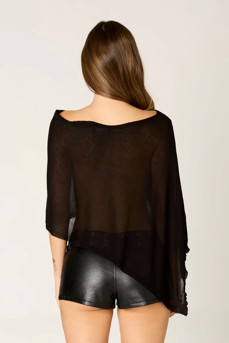 Sheer Knit Poncho - Image 4