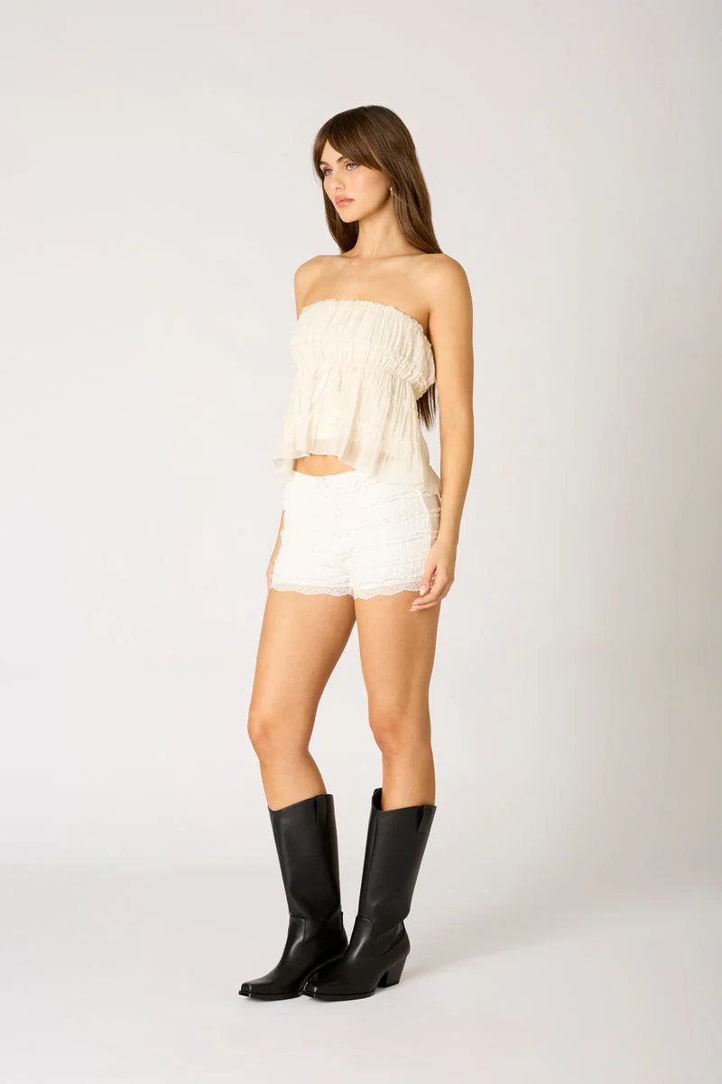 Smocked Ruffle Tube Top - Image 3