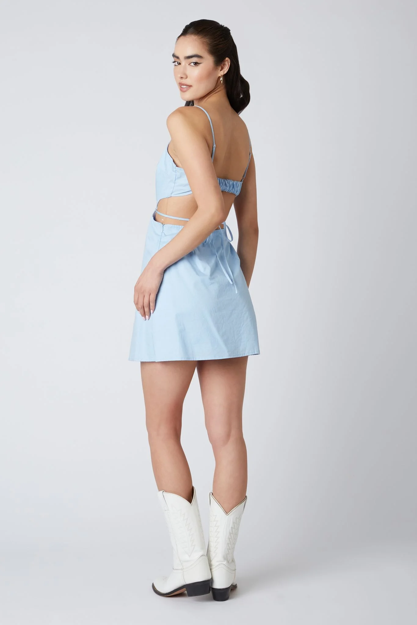 Poplin Cut Out Mini Dress - Image 5