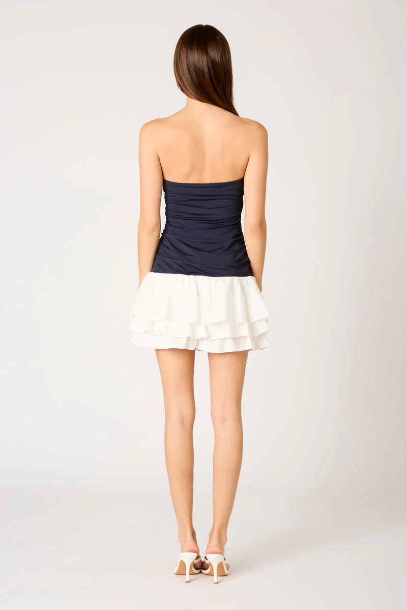 Strapless Contrast Mini Dress - Image 3