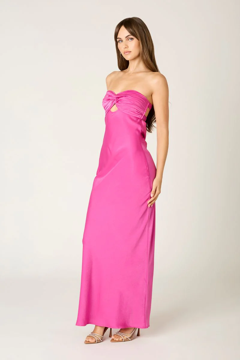 Strapless Satin Maxi Dress - Image 3