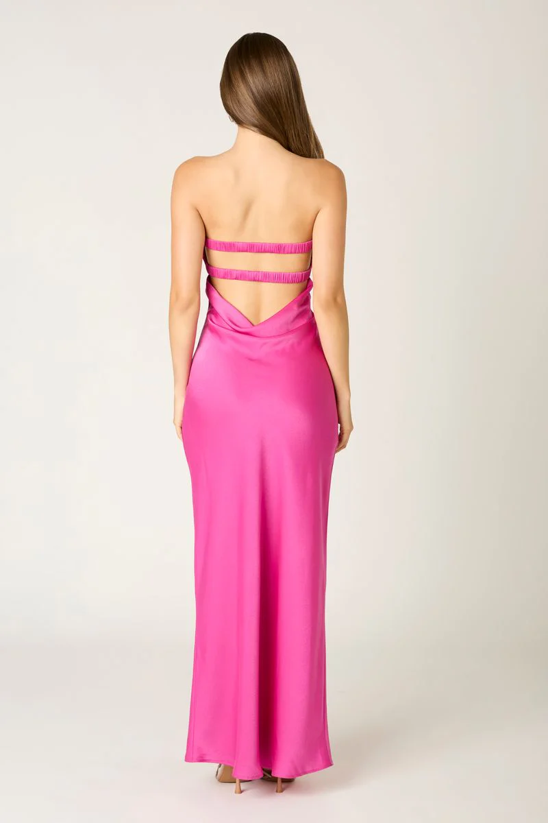Strapless Satin Maxi Dress - Image 4