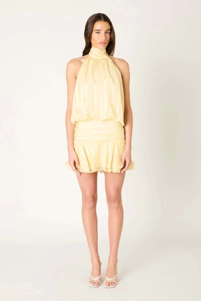 Striped Chiffon Mini Dress - Image 3